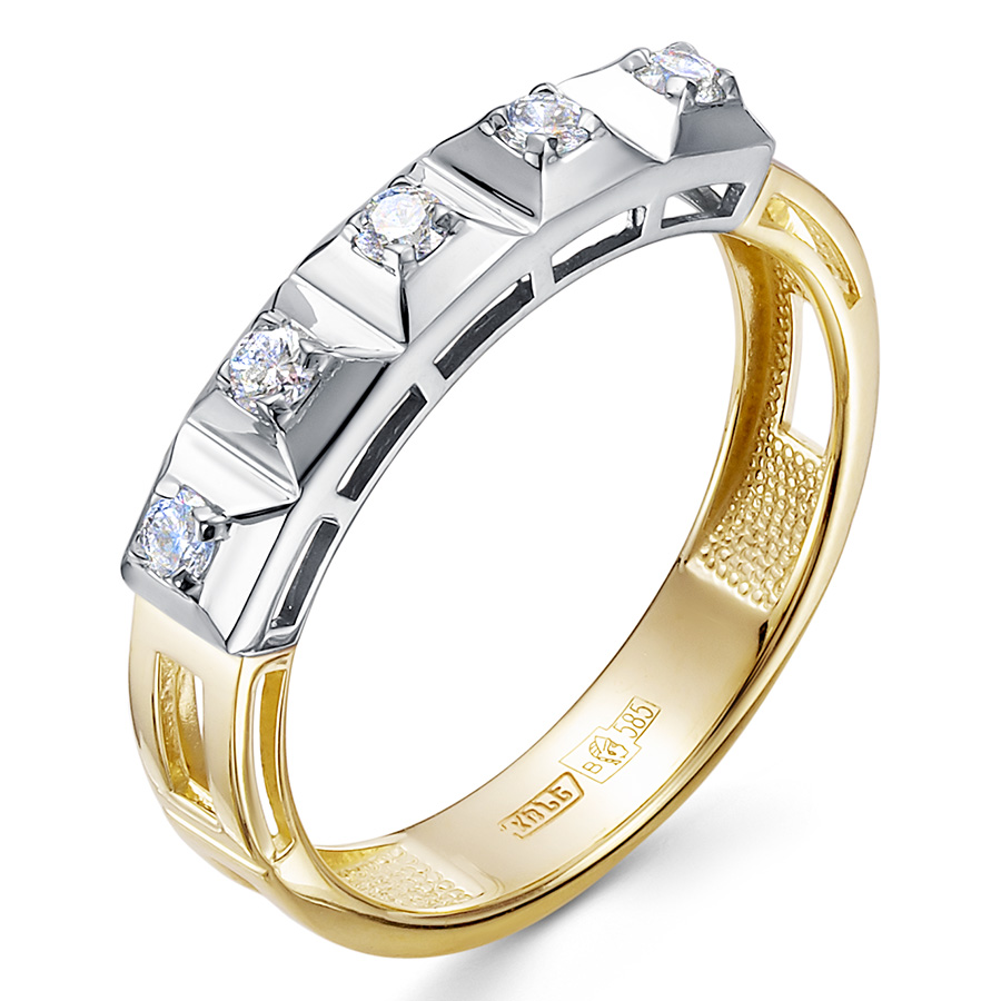 Кольцо, золото, бриллиант, красный, 01-3857